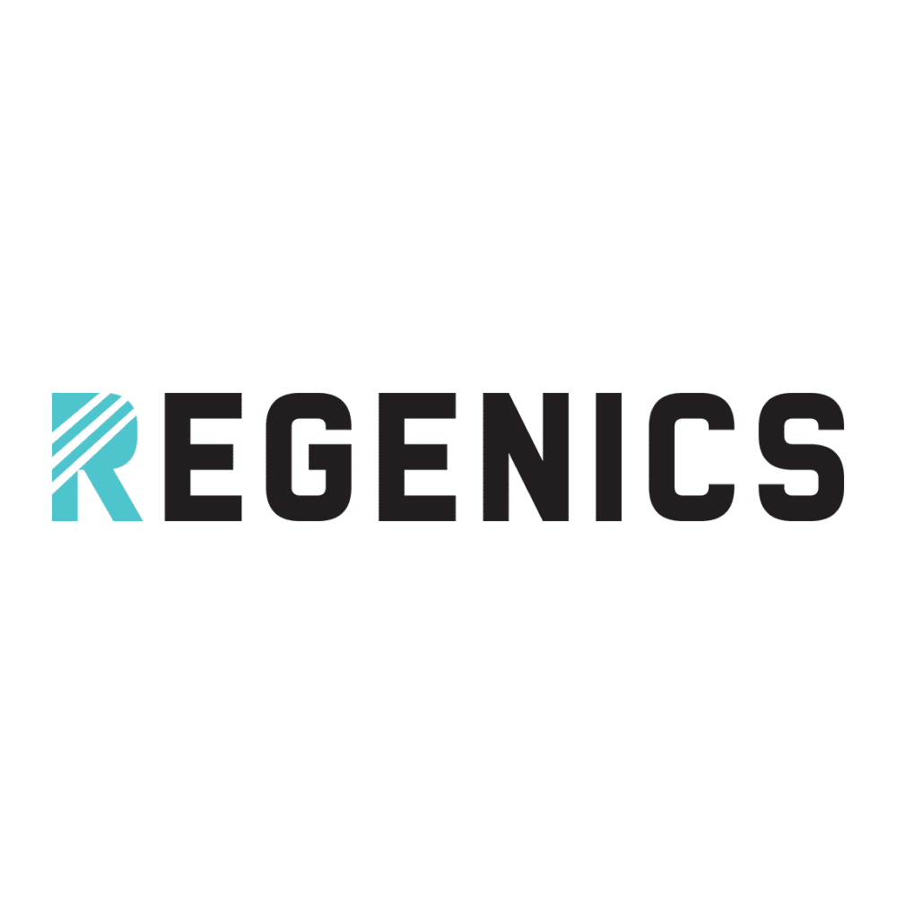 Regenics logo on a white background, the #1 Peptide Company.
